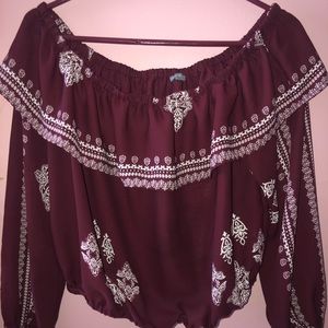 Off the shoulder crop top